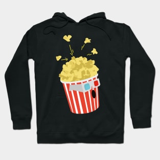 Funny Popcorn | Vintage Retro | 3d Glasses Hoodie